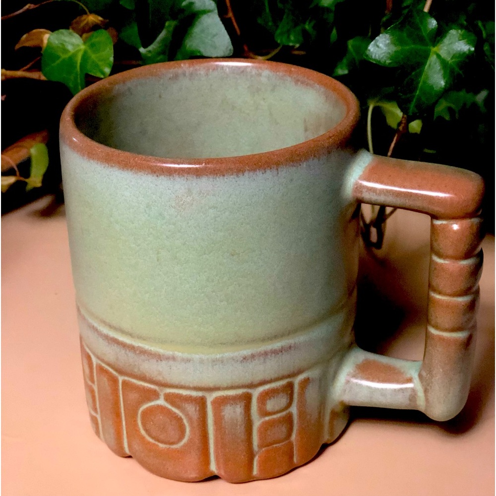 Frankoma vintage C4 Aztec Mayan pattern mug